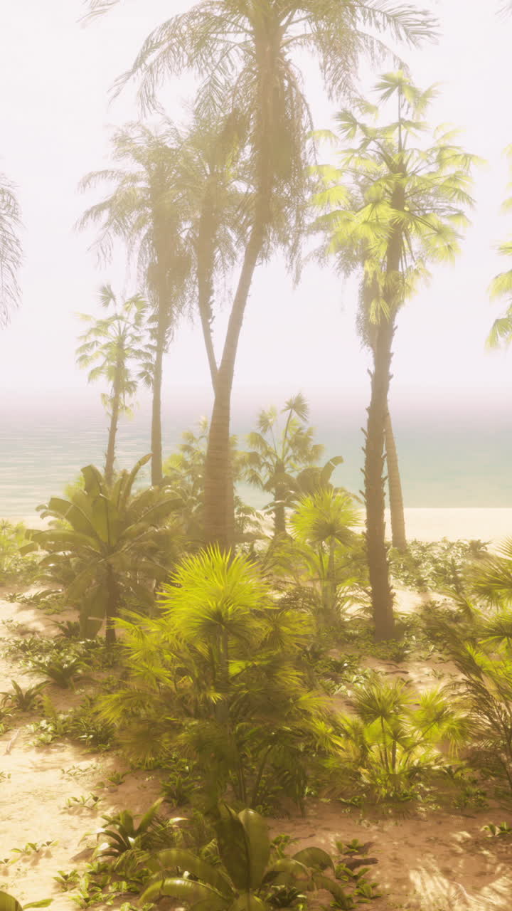 야자수와 열 대 해변