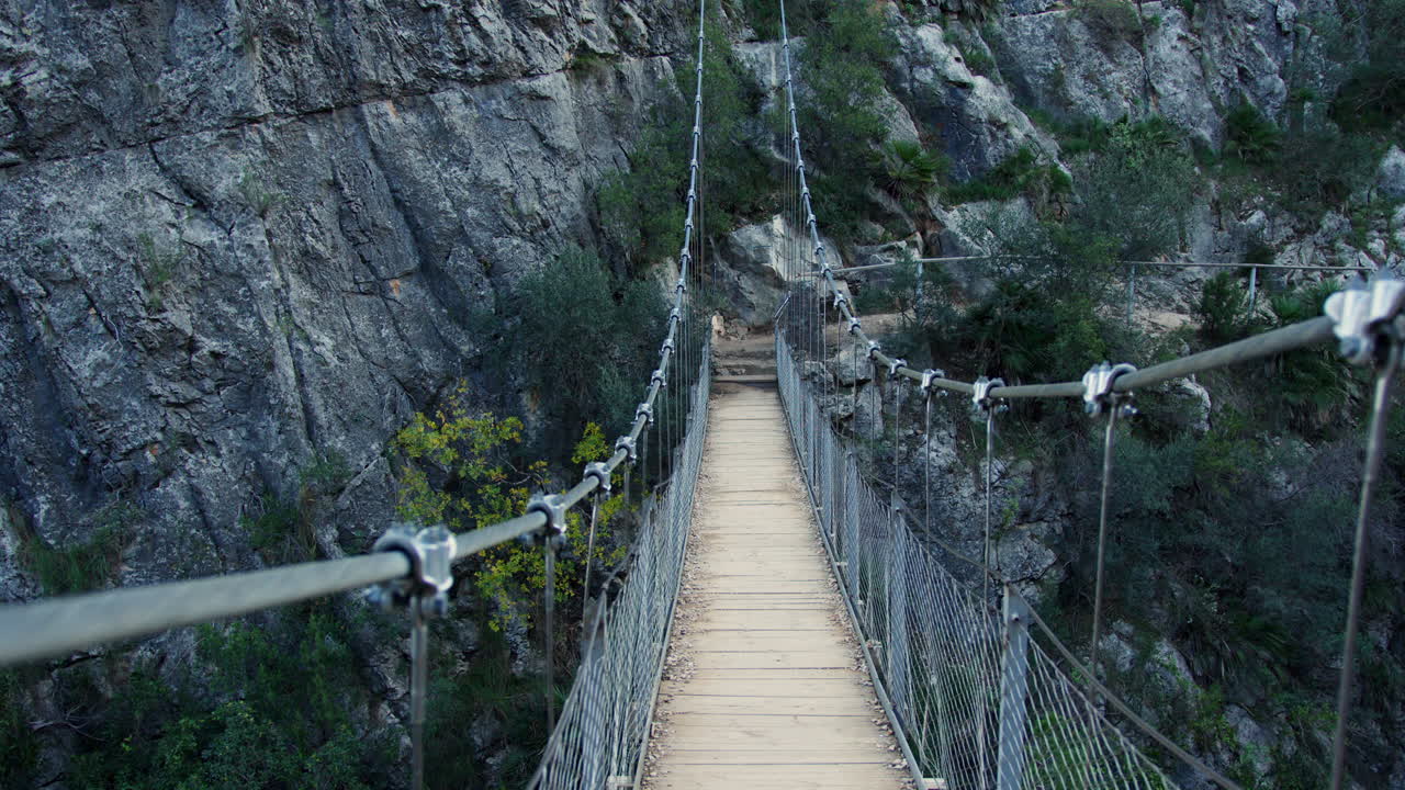 Suspension Bridge over Canyon