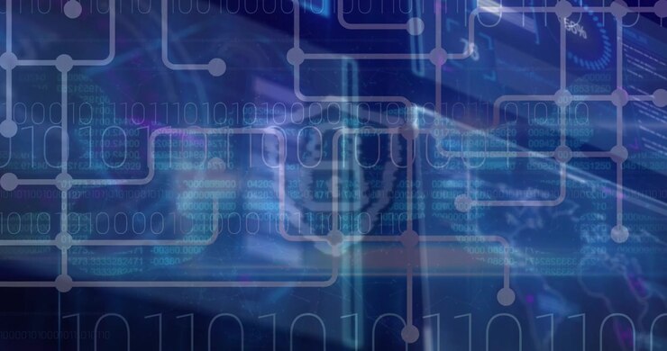 Digital Cybersecurity Concept with Binary Code and Shield Icon