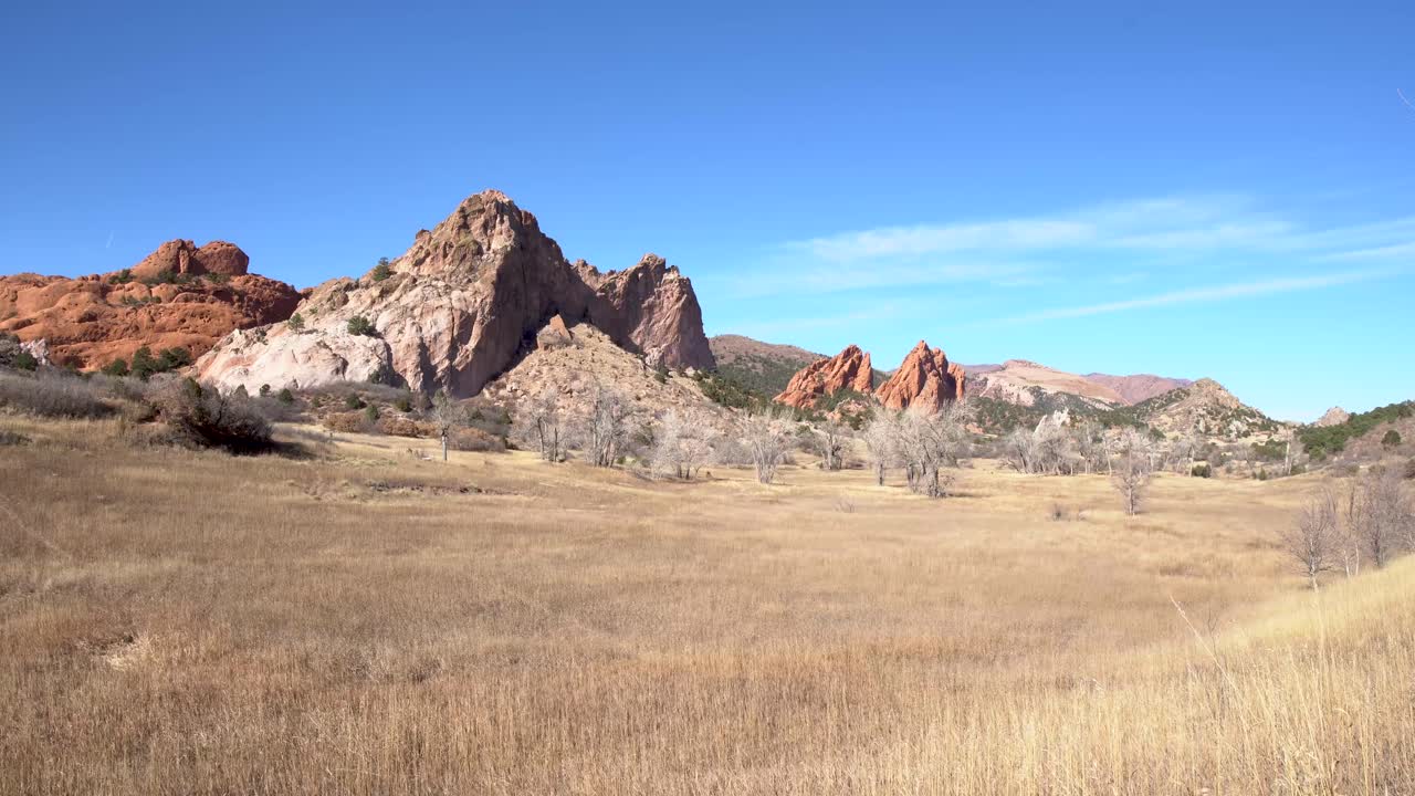 Scenic view of Garden of the Gods in Colorado Springs in mid November.