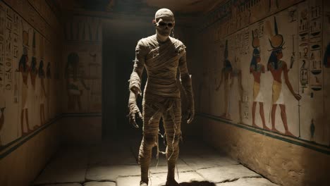 mummy in ancient egyptian tomb