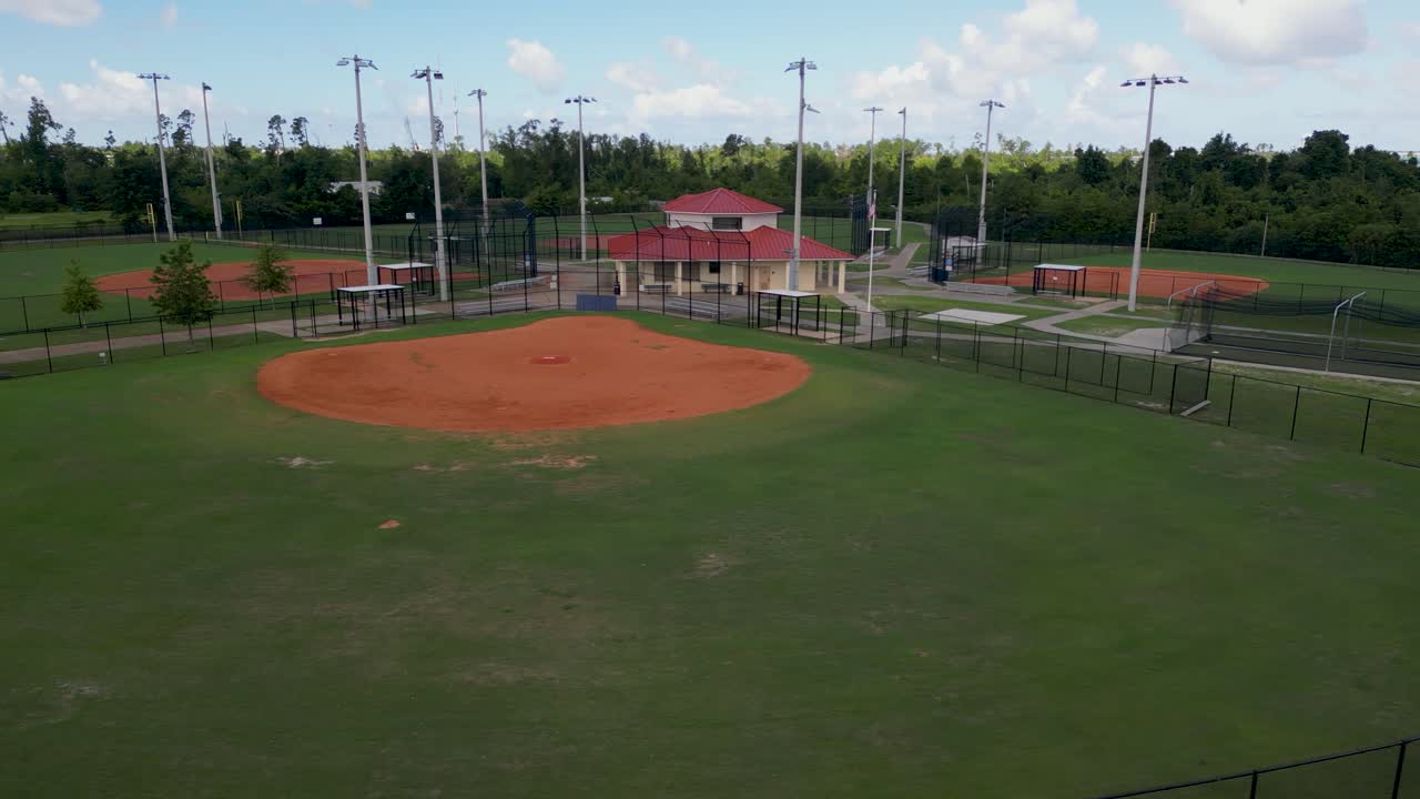 Vista aerea di campi da baseball e softball