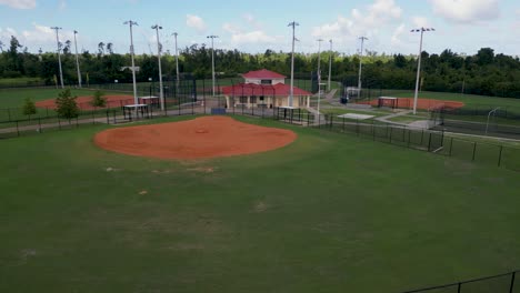 aerial view of baseball and softball fields