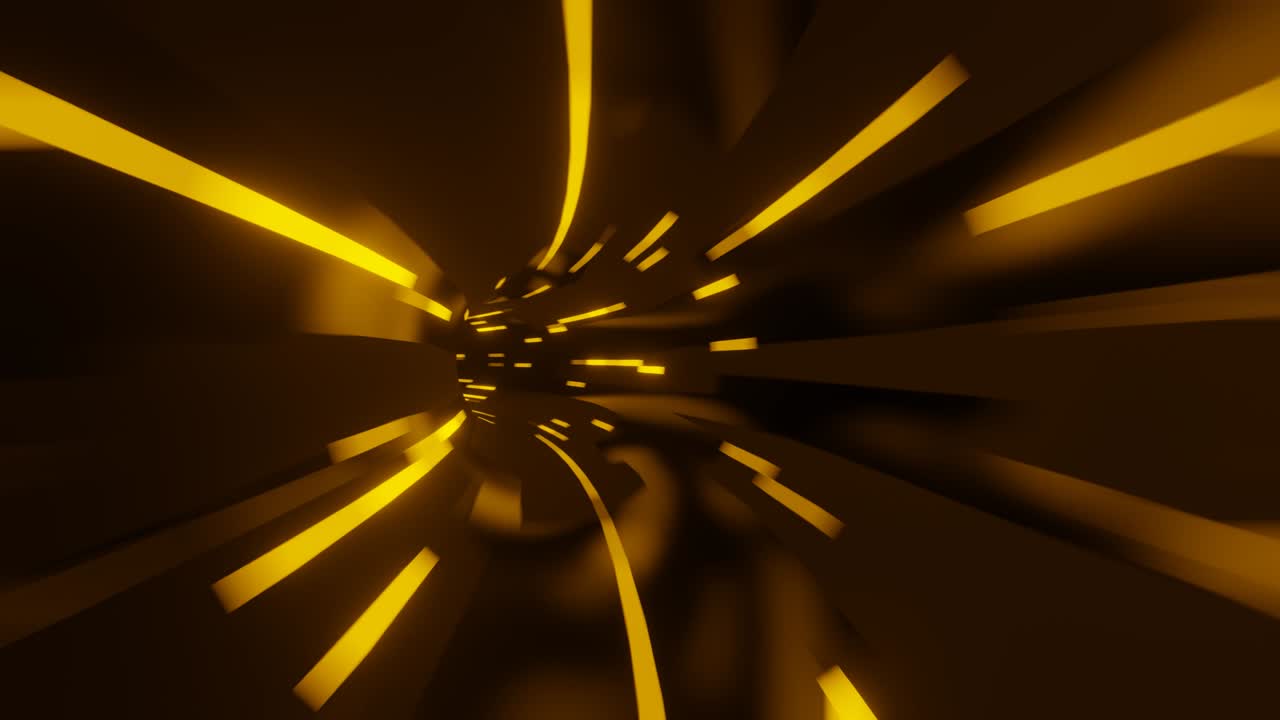 오렌지색 불빛으로 둥근 터널 내부의 빠른 움직임 간단한 원활한 루프 모션 그래픽 애니메이션 배경