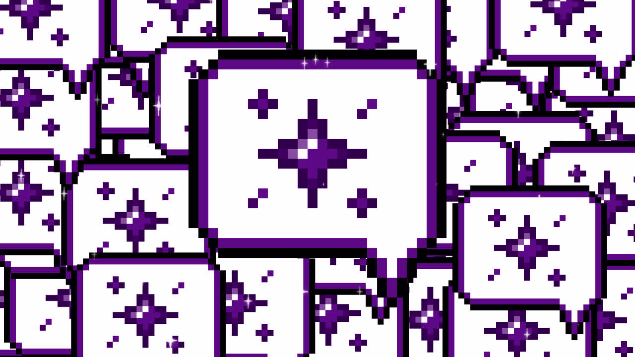 Pixel art pop up speech bubble icon particle Transitions. 1080p - 30 fps - Alpha Channel (6).mov