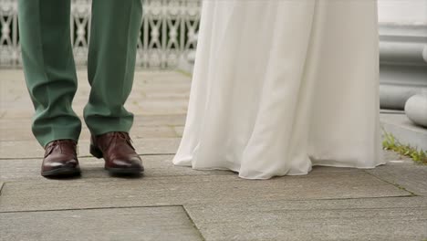 couple walking during wedding ceremony