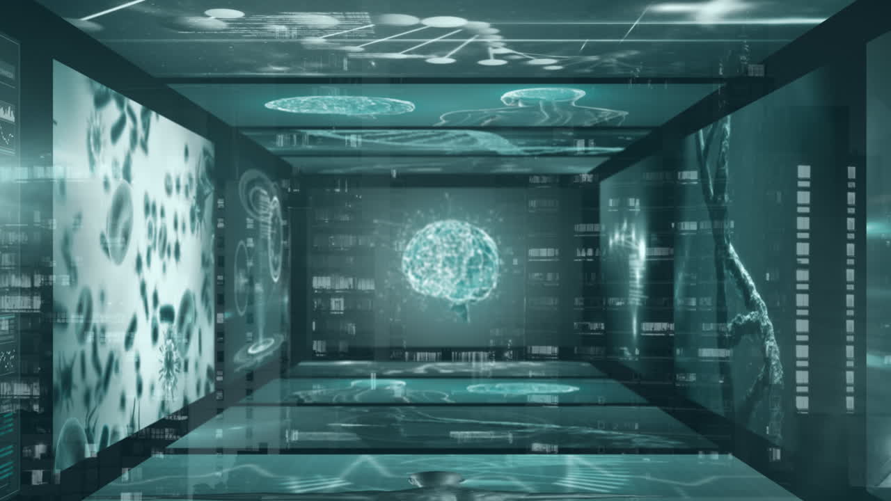 Animation of screens with medical data processing