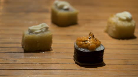 Butter Bread Bites on Wooden Table