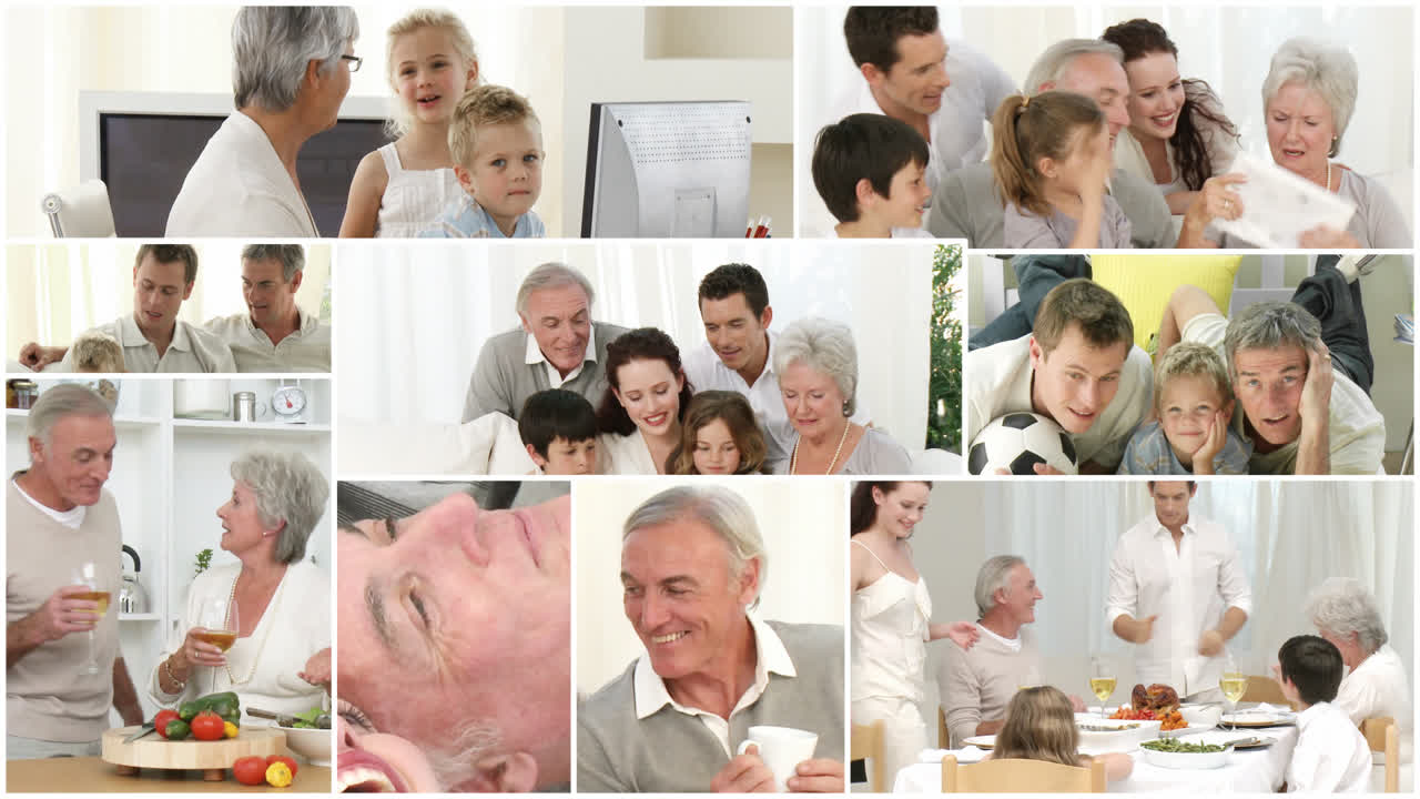 montaje de diferentes generaciones divirtiéndose