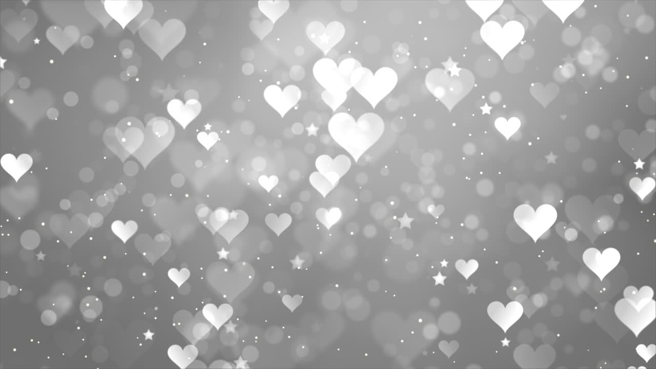 Gray hearts and stars background