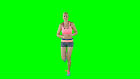 sportswoman is running in front of the camera