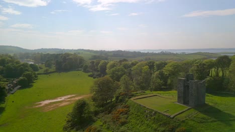 Aerial-shot-of-Strangford-Lough-in-County-Down,-Northern-Ireland