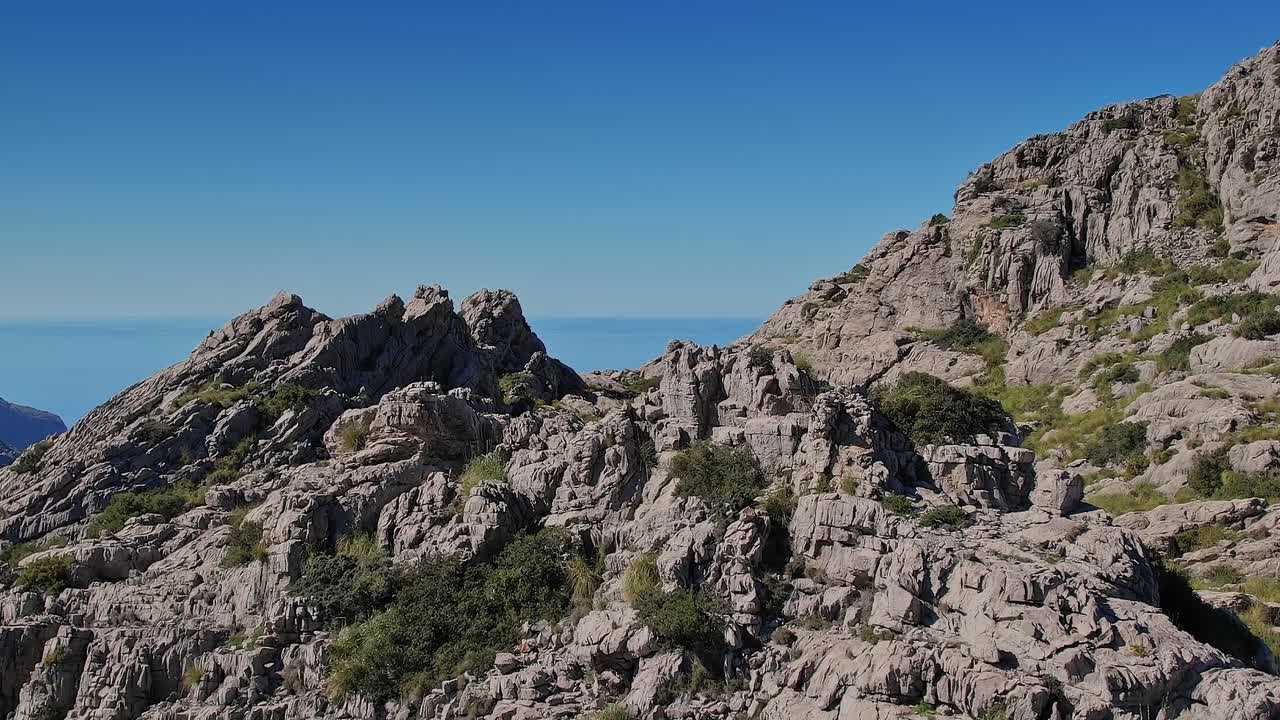 Discover Mallorca's rocky landscapes from above in this aerial view