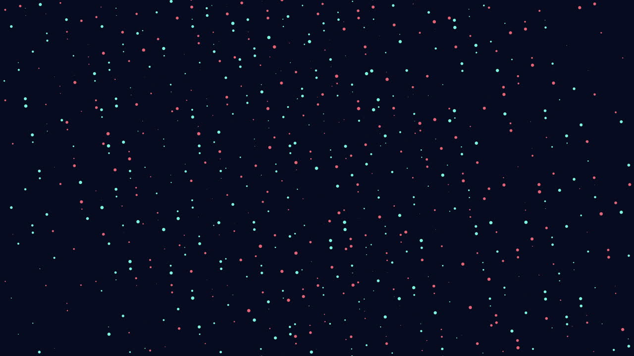 Abstract glowing particle field on dark background, floating bokeh dots footage