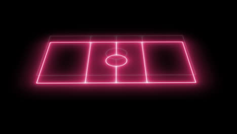 animation of red neon sports stadium on black background