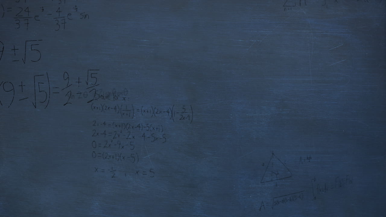 animación del procesamiento de datos matemáticos sobre un fondo azul
