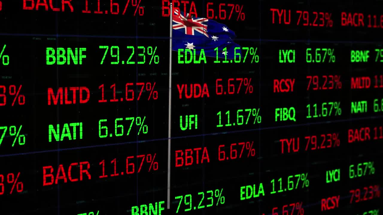 오스트레일리아의 발을 통해 금융 데이터 처리의 애니메이션