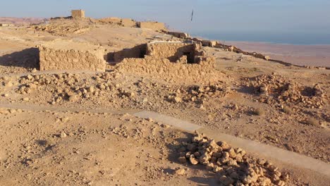 ancient masada fortress ruins in the judean desert overlooking the dead sea