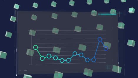 animation of data processing over cubes on black background