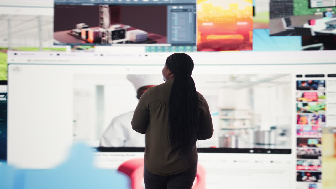 Woman pleased by freedom of unlimited video content in metaverse