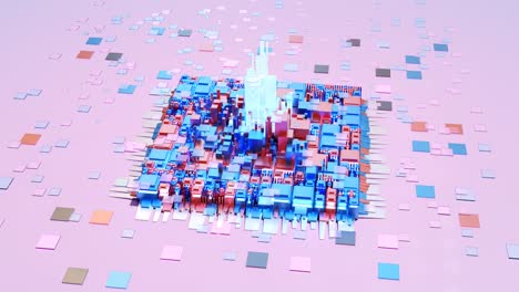 성장하는 미래 도시 타임 스 3d