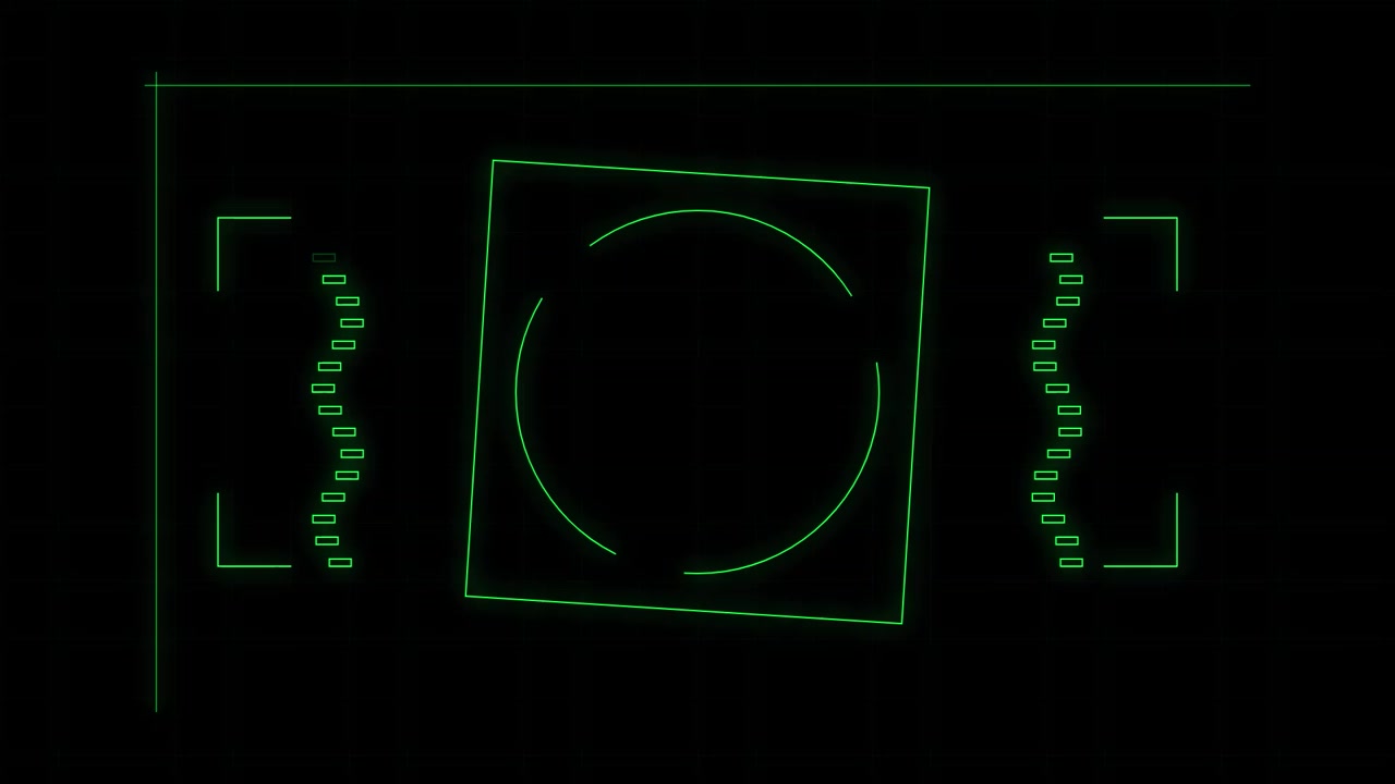 Futuristic Green Digital HUD Interface Overlay