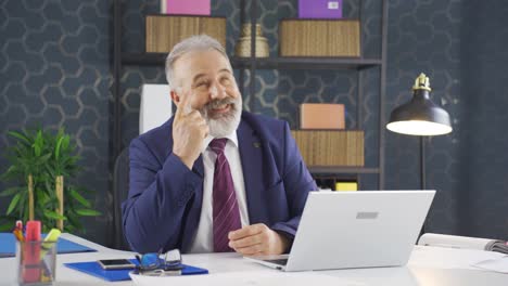 el empresario soñador es feliz y alegre.