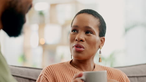 Coffee,-happy-and-conversation-with-black-couple