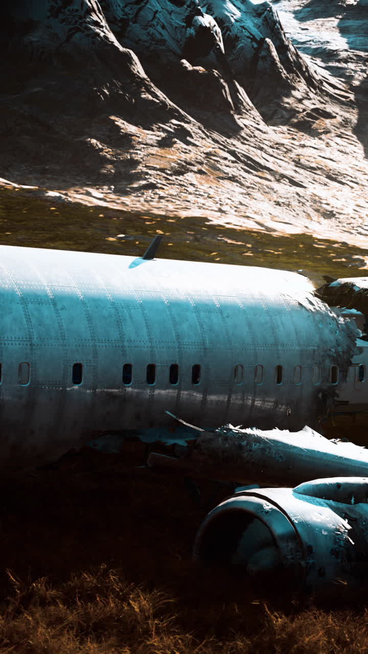restos de un avión en las montañas