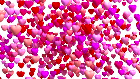 la explosión del icono del corazón en pantalla blanca.