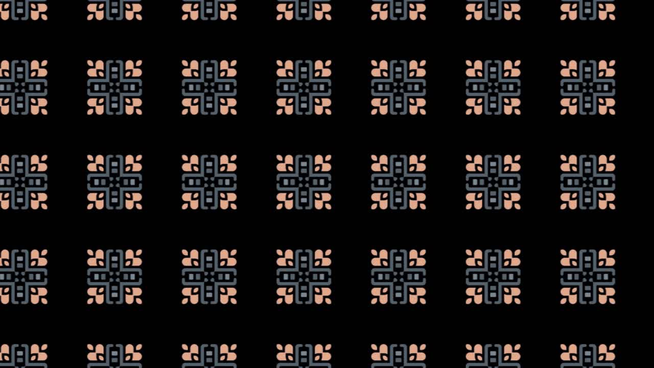 patrón gráfico de mosaico tibetano sin costuras deslizándose hacia un lado. abstracto