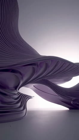 abstract purple flowing shape with waves and ripples