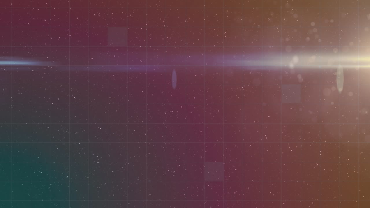 animación de las llamaradas de la lente sobre puntos contra un fondo negro.