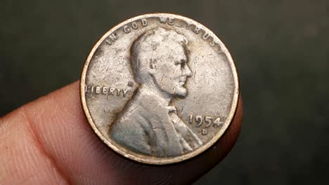 close up of very old coins