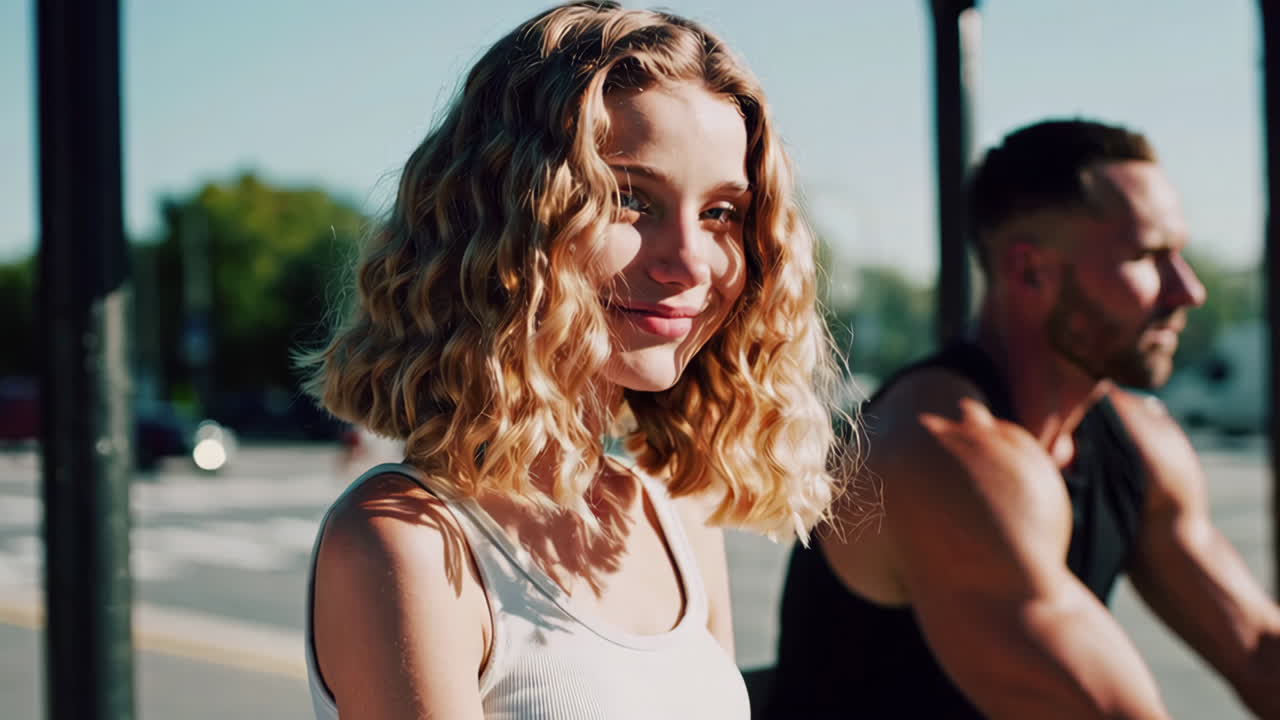 People waiting at a bus stop