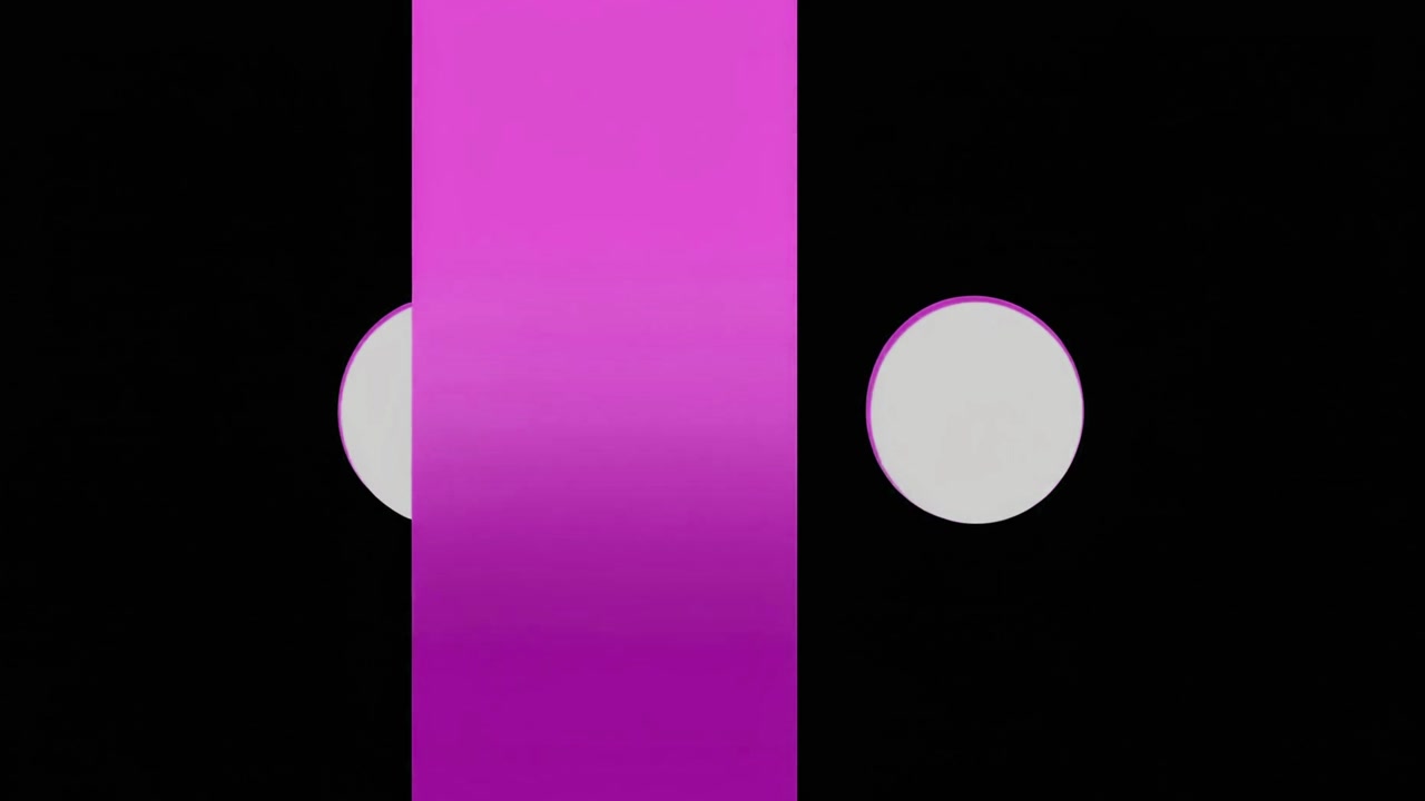 Abstract Animation of Moving Pink Bar and White Circles on Black Background