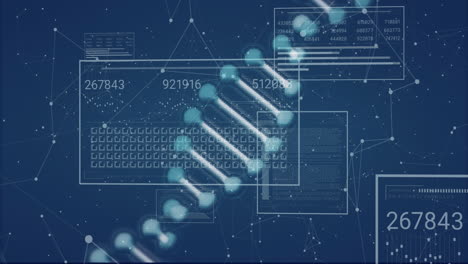 animation of digital data processing over dna strand