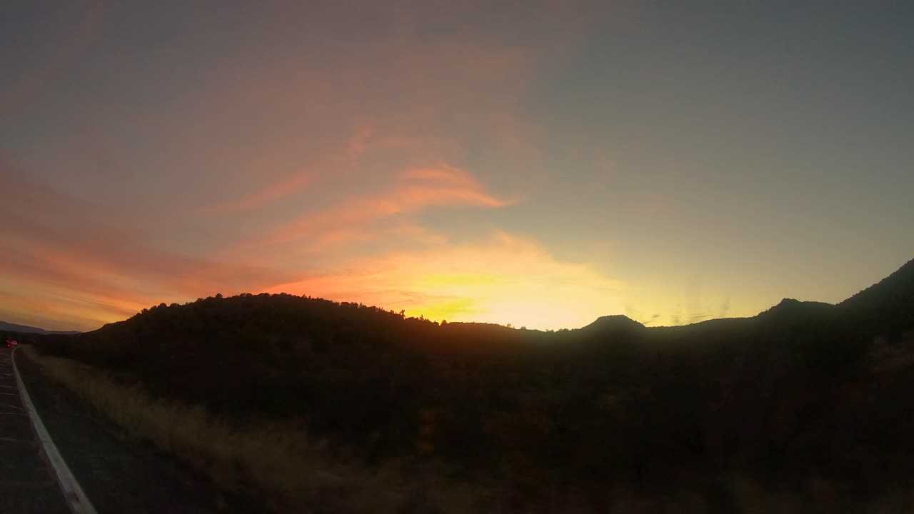 Beautiful Sunset From Car Window