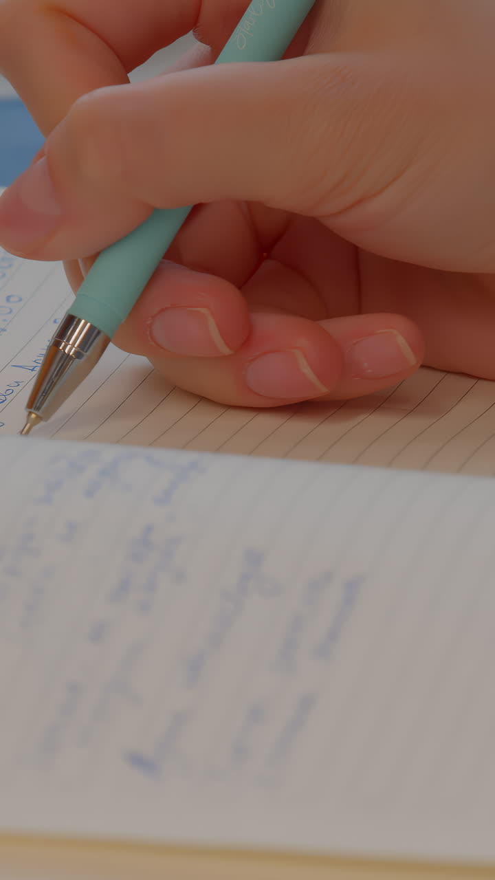 persona que escribe en un cuaderno