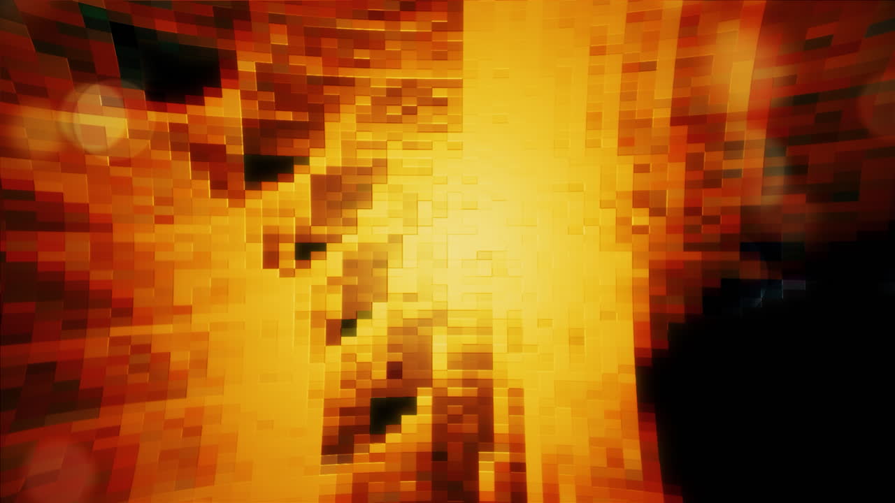 Abstract Pixelated Orange and Yellow Light Background