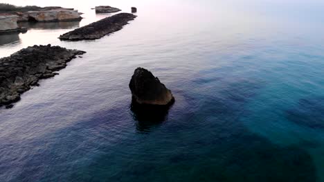 aerial loop around a rock in the cirica bay