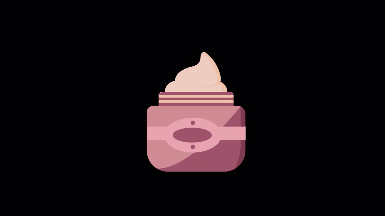 Animated Pink Cosmetic Cream Jar Opening with Product Emerging