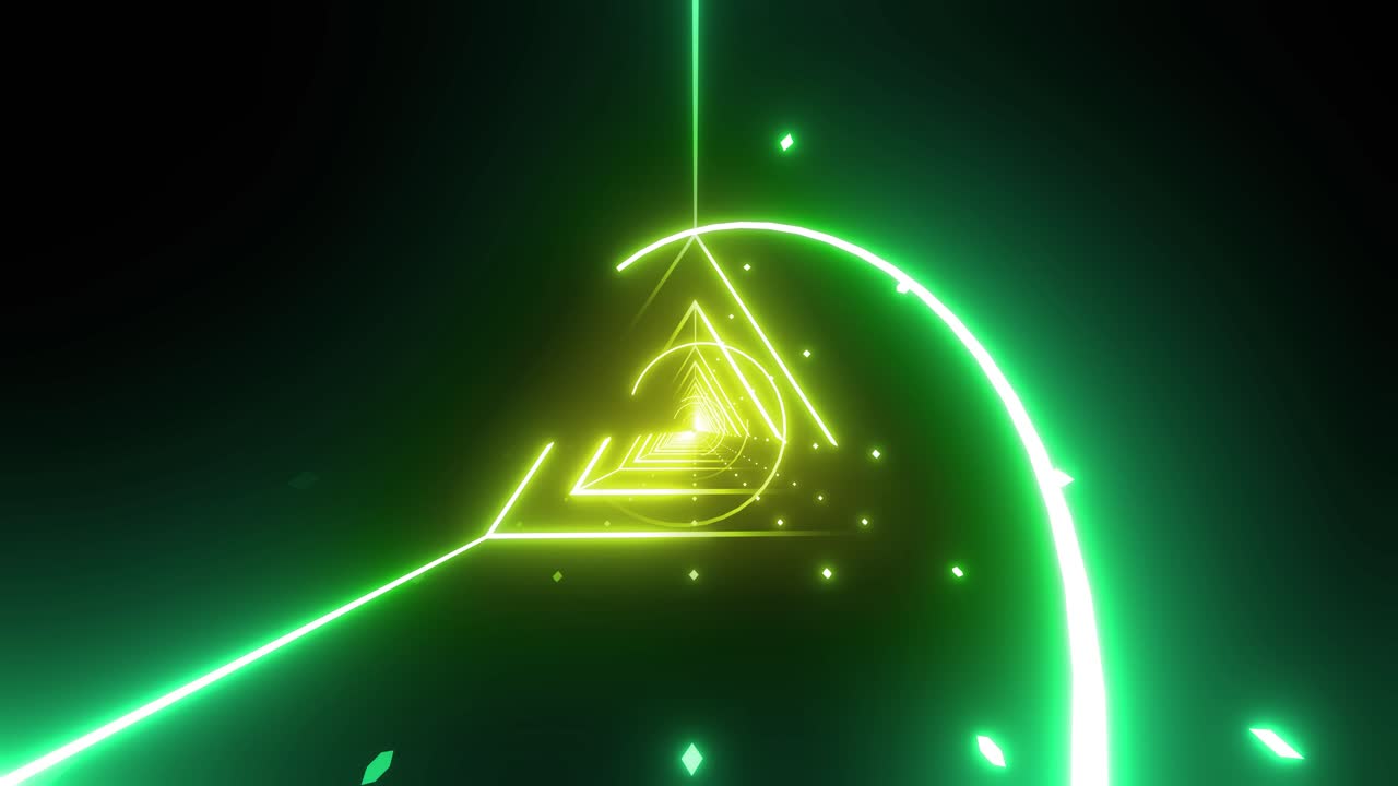 túnel de triángulo de neón abstracto