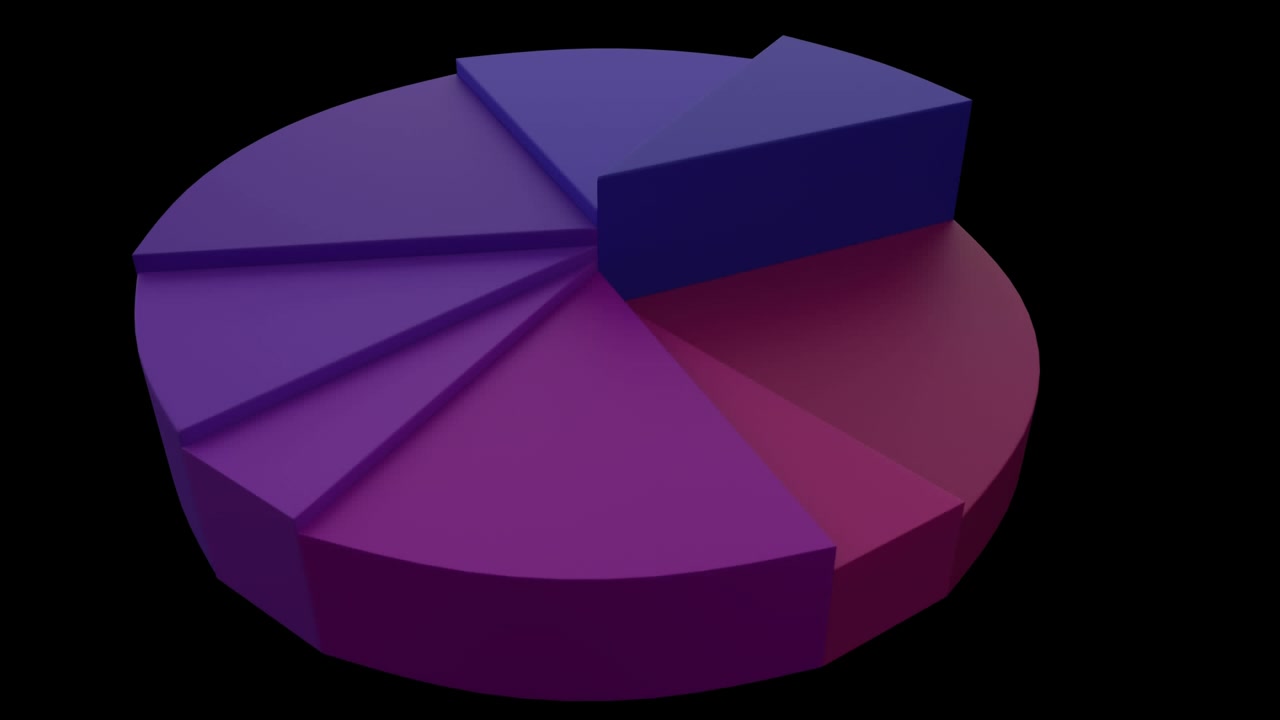Pie chart on black background