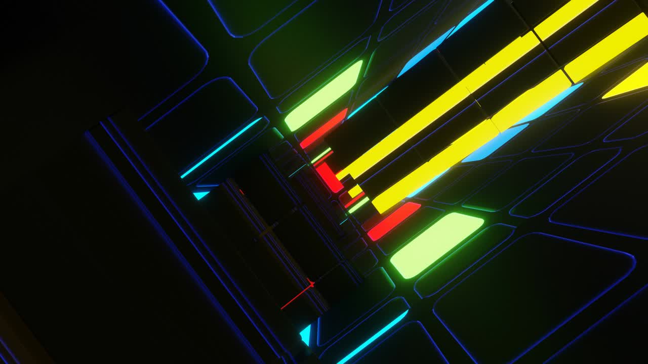 VJ Loop baggrund Abstrakt blinkende neontunnel