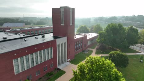 American-high-school-on-beautiful-fall-morning