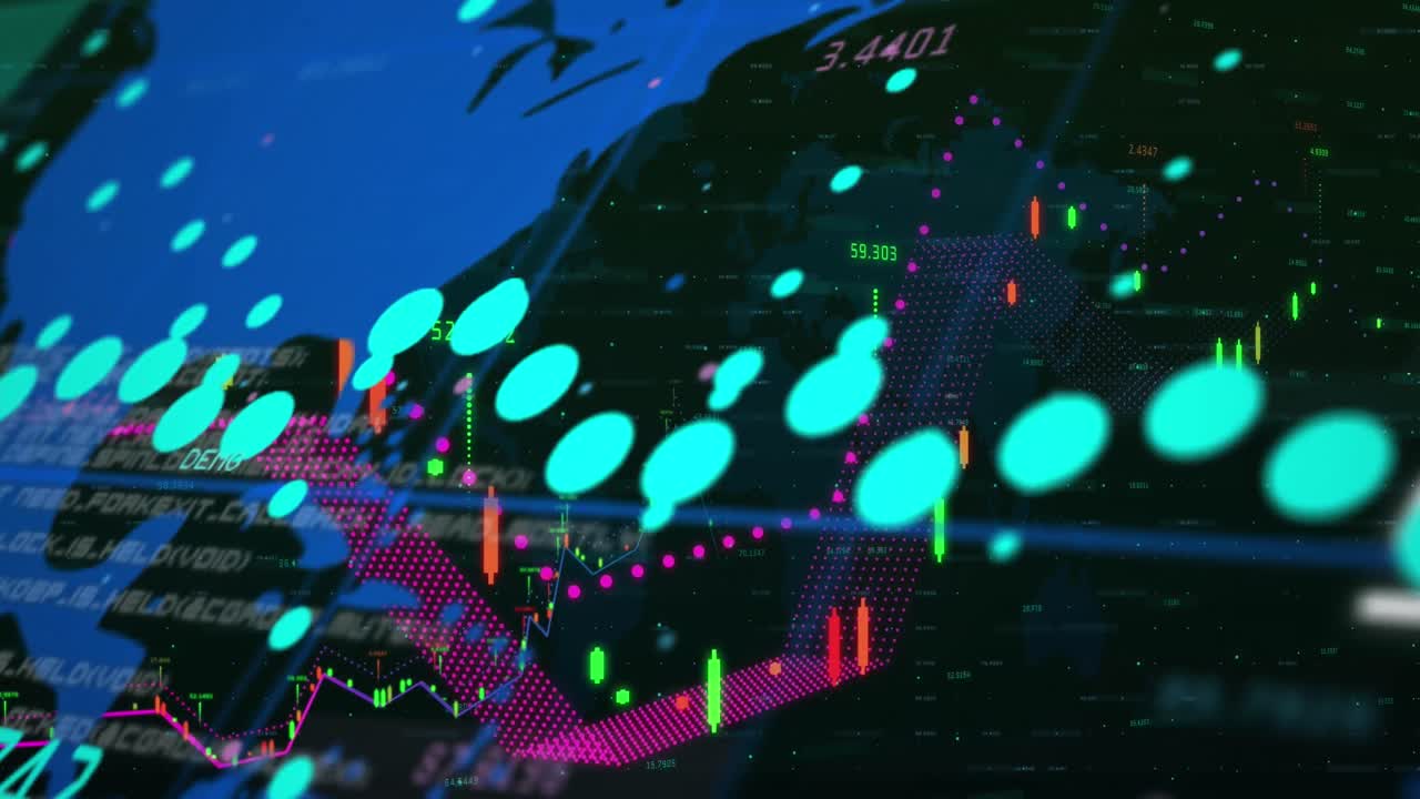 animación del mapa del mundo y procesamiento de datos