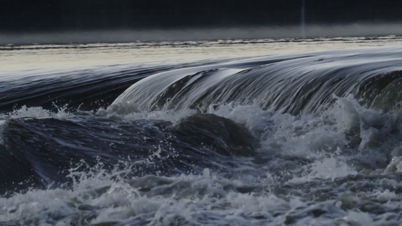 Powerful River Rapids and Waterfall