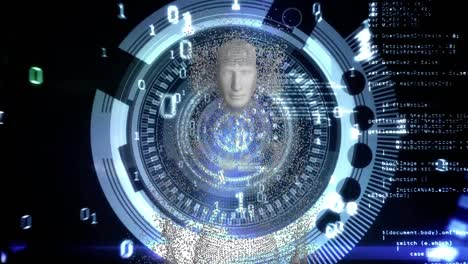 cuerpo humano con procesamiento de datos