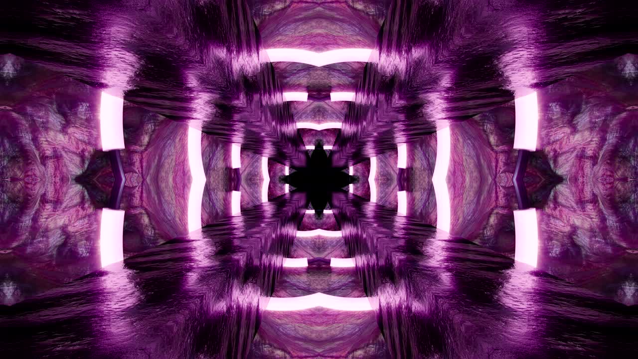 fondo decorativo de neón abstractamente adornado con bucles. caleidoscopio o mandala en 3d.